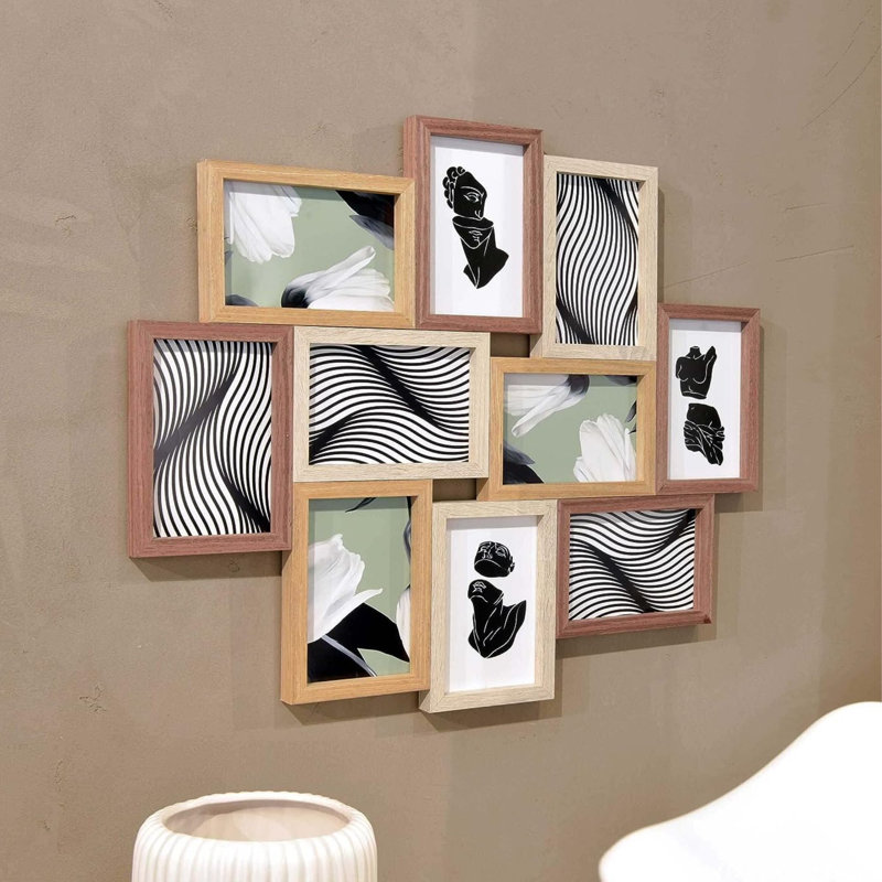 Amenia Brown Solid Wood Picture Frame - Set of 10