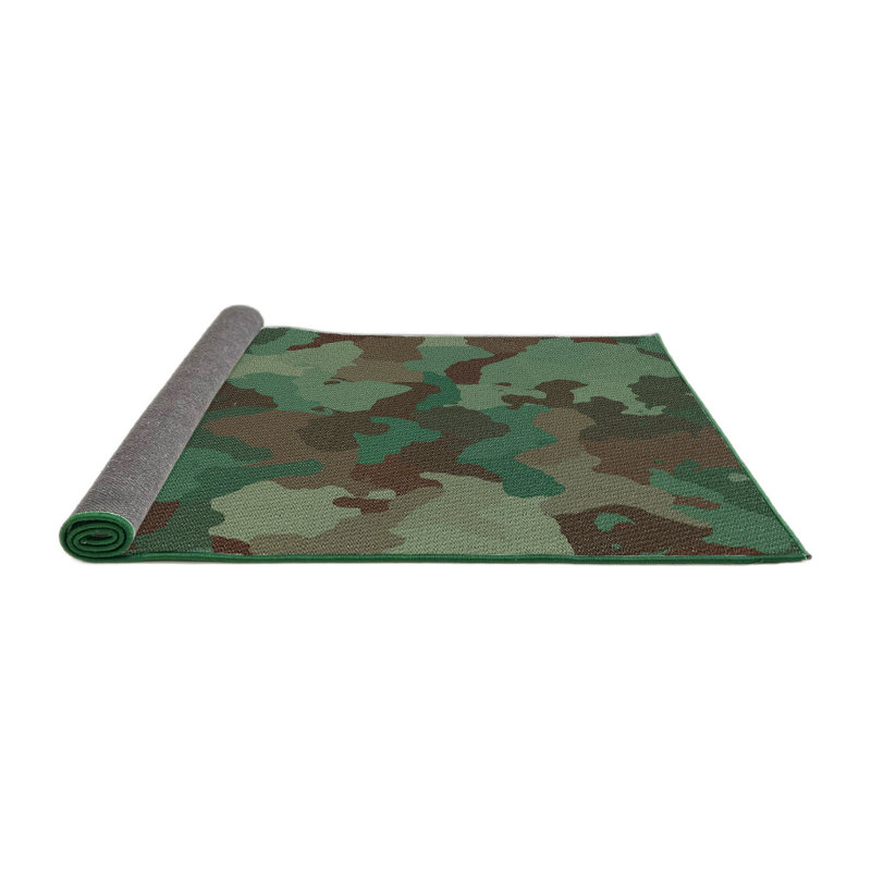 Tapis décoratif vert camouflage, Rond 6 pi