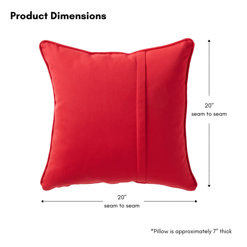 Sunbrella Throw Pillow, Canvas Jockey Red, Set of 4