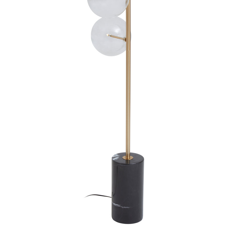 Anselma 190cm Column Floor Lamp, Silver/Black