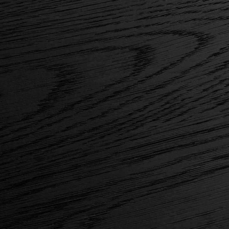 Table d'appoint ronde Griffey en chêne massif avec piètement sculptural en croix brossé, table d'appoint noire, Noir