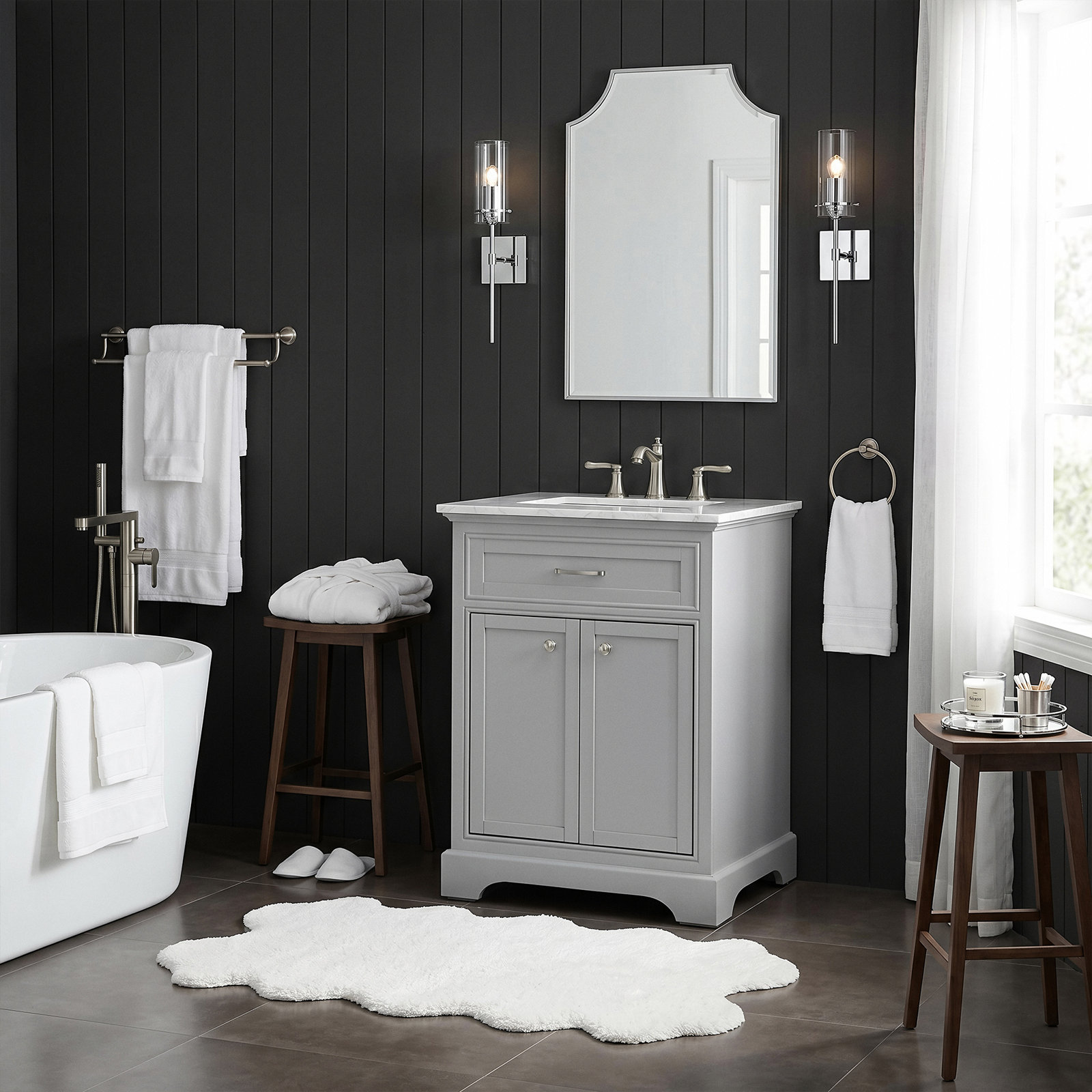 Hermes 24'' Single Bathroom Vanity, Light Gray