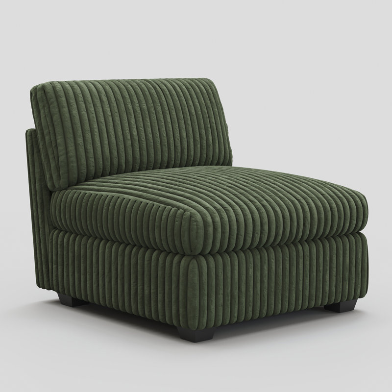  Canapé modulaire en velours côtelé Knopp, Velours côtelé vert