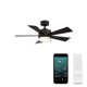 Wynd 5 - Blade Outdoor /Indoor Smart Ceiling Fan with Remote Control and LED Light Kit Included, Works With Alexa and iOS or Android App