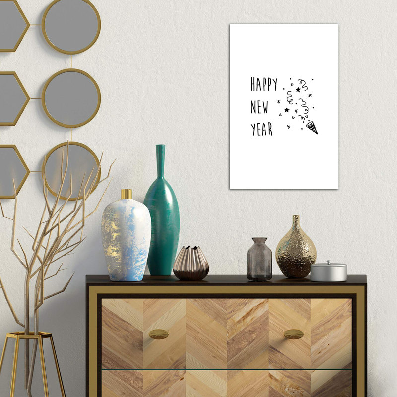 Happy New Year - Wrapped Canvas Print, 66.04 cm H x 45.72 cm W x 1.91 cm D