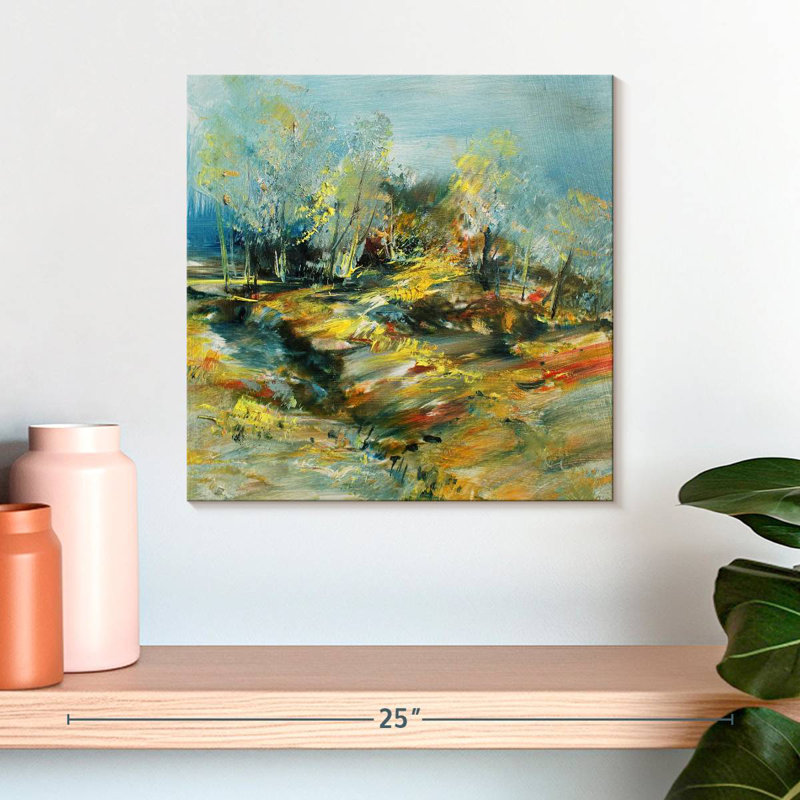 Abstract Mountain Forest, 16" H x 16" W