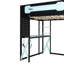 Lit mezzanine en bois avec bureau Everly, tablettes, prise de courant, ports USB / Type-C et éclairage RVB-127343389