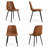 55" Modern Industrial Rectangular Wood Dining Table Set with Upholstered Chairs-2137543468-2137543459