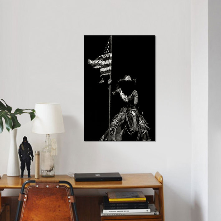 « scratching rodeo vi », impression sur toile, H 26 po x l 18 po x P 1,5 po, Pas de tapis, Toile tendue