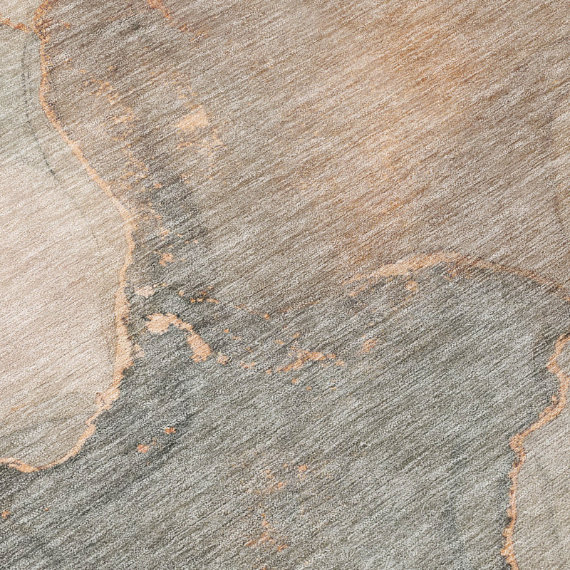 Tapis abstrait Ceajay ACN3084 lavable à la machine pour intérieur/extérieur, Taupe, 5 pi x 7 pi 6 po