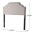 Tête de lit tapissier grise en tissu gris - grand et double avec coutures contemporaines à boutons charmants et garniture cloutée ravissante requise pour le revêtement de chambre à coucher à point de diamant