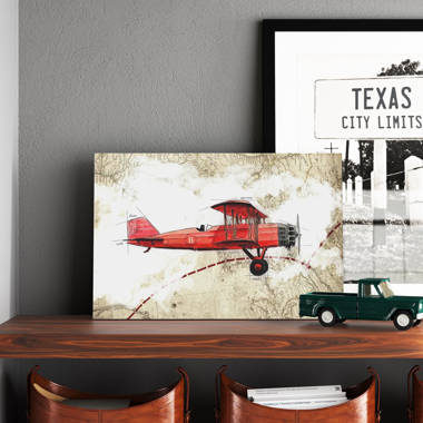 Texas License Plate Biplane Airplane