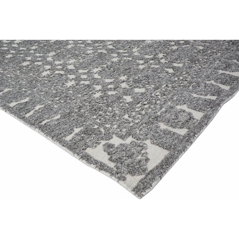 Wool Oriental Area Rug in Gray, Rectangle 12' x 15'