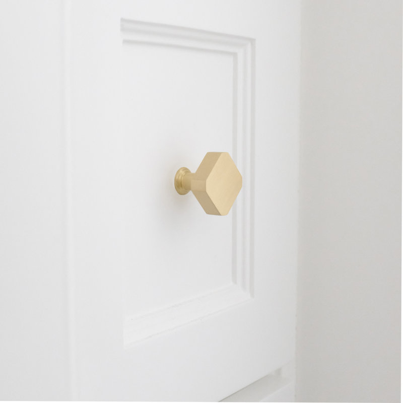 Mod Square Knob, Satin Brass