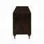 Console 88 pouces, 5 portes, pieds bronze, brun espresso