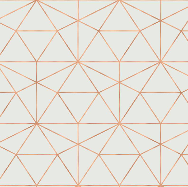 Rouleau de papier peint géométrique L 27 pi x l 25 po Graphic Quartz, Ivoire blanc / or rose