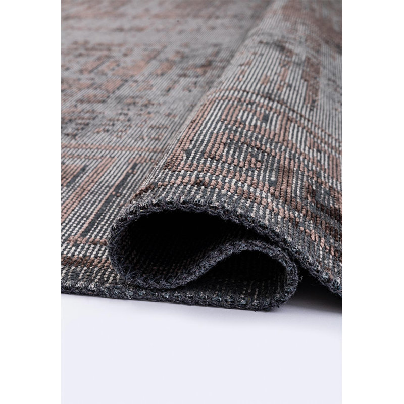 Riccarda Rectangle Vintage Look Cotton and Viscose Indoor / Outdoor Area Rug, Rectangle 200 x 300cm