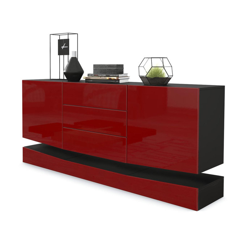 Mccool 178 Cm Wide 3 Drawer Sideboard, Burgundy