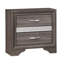 Ensemble de chambre à coucher pour grand lit 4 pièces Lucy, capitonnée en faux cuir, accents argentés, gris-111515094