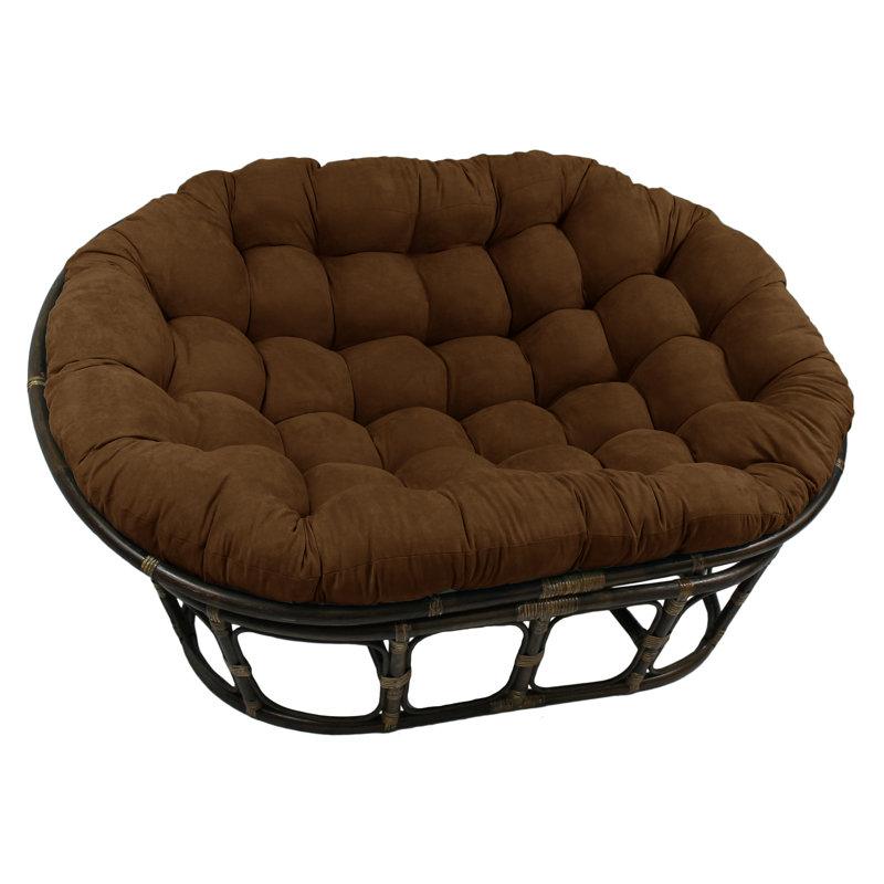 Bocanegra 63" Wide Tufted Papasan Chair, Microfibre chocolat