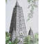 Dessus de Bodh Gaya | Encre sur papier | Par Jolly Agarwal