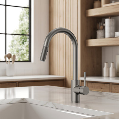  Dual Function Pull-Down Kitchen Faucet , Single Handle Sink Faucet