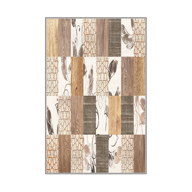 Tapis 100% polyester de qualité supérieure, imprimé en 3D, 4 po x 6 pi, hauteur de poils de 0,04 po | Antibactérien, points antidérapants en PVC, lavable à la machine | Idéal pour le salon, la chambre à coucher et la salle de jeux, design élégant et durable