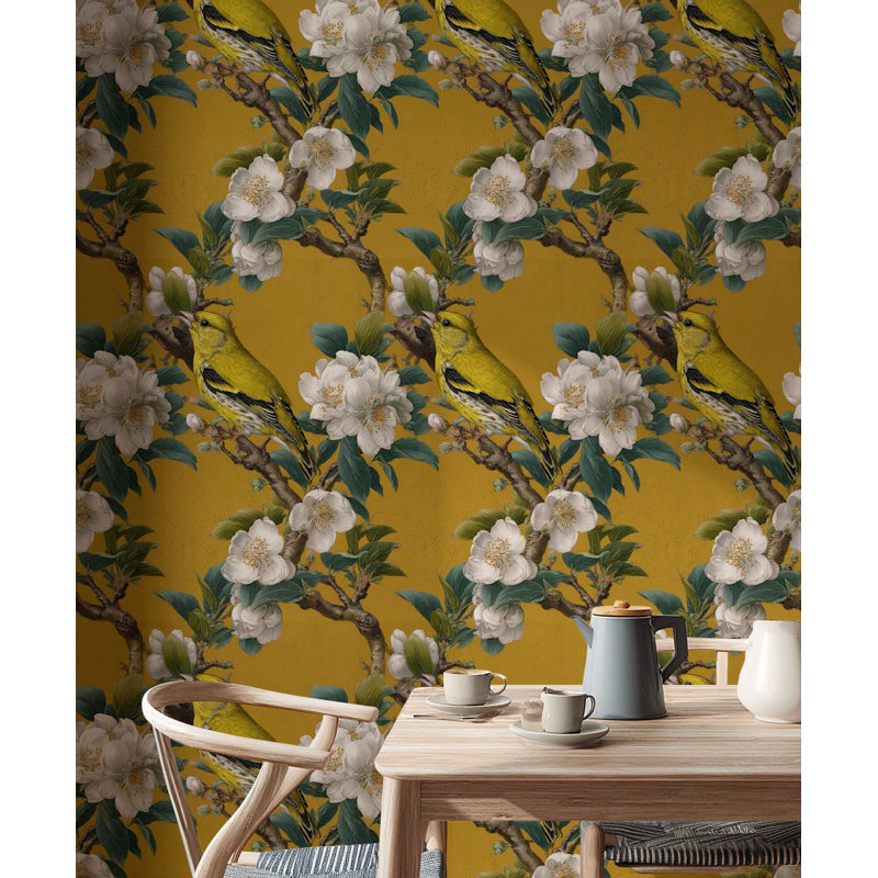 Murale rétro avec motif floral traditionnel