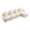 Canapé Teddy en tissu 4 places en forme de nuage, dossier incurvé et accoudoirs avec coussins lombaires incurvés, canapé modulaire 4 places modulaire avec repose-pieds mobile et coussin de soutien à double couche