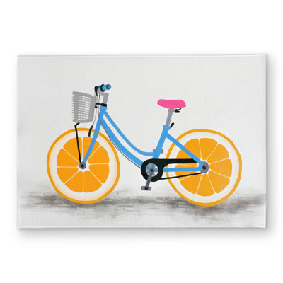 Orange Wheel Bike Mat - Sports & Games Indoor Outdoor Decor