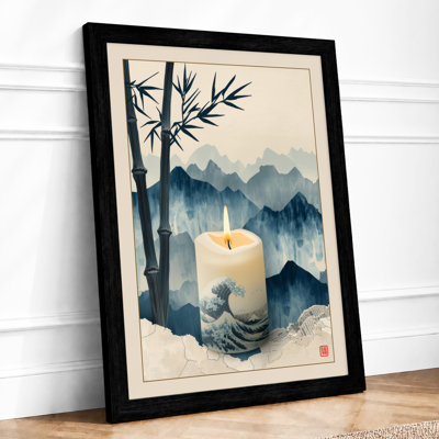Candlelit Meditation Japandi - Framed Print