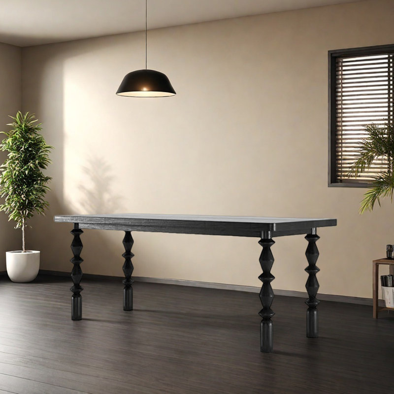 Retro Classic Ash Wood Multi-functional Table, 29.52"H x 62.99"L x 27.55"W