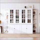 2X 75.25'' Tall Display Cabinets And Two Triangle Sided Bookshelves