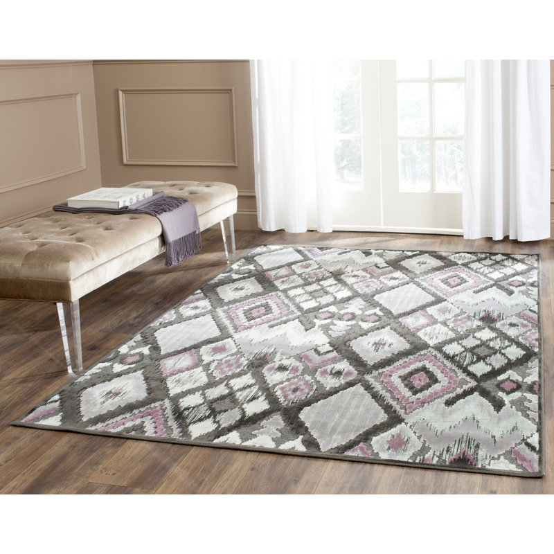 Wanda Ikat Viscose Hand Woven Area Rug, Rectangle 160 x 229 cm