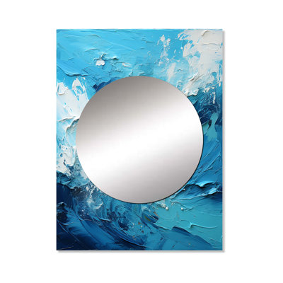 Cerulean Seascape III - Landscapes Wall Mirror, Modern Decorative Mirror, Printed Metal Art