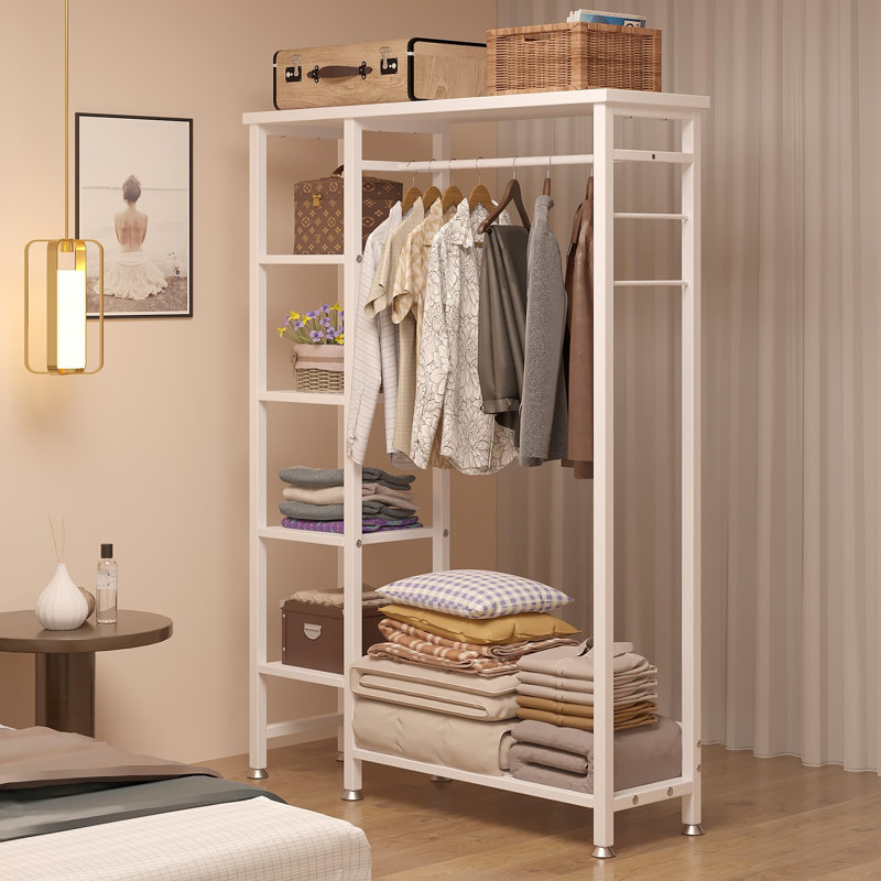 Portant ouvert pour vêtements, Blanc / Blanc