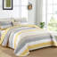 Ensemble de courtepointe 3 pièces à patchwork rayé de style bohème en microfibre douce et légère pour toutes les saisons-130618417-132041917
