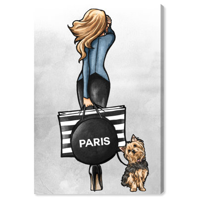 «Fashion Walk Friend Blue Outfits», impression sur toile