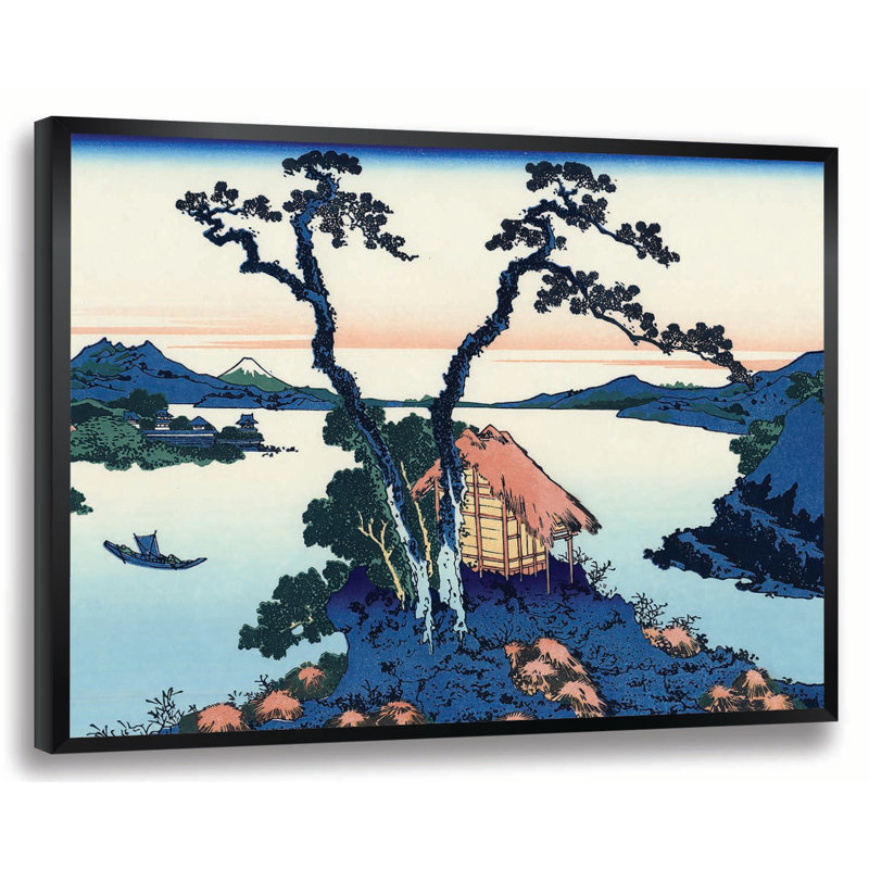 « japanese lake » par katsushika hokusai,, impression encadrée, H 14 po x l 18 po