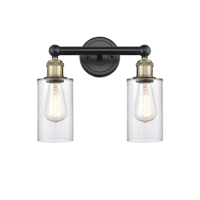 Caldello 2 - Light Dimmable Vanity Light, Clear, Black Antique Brass