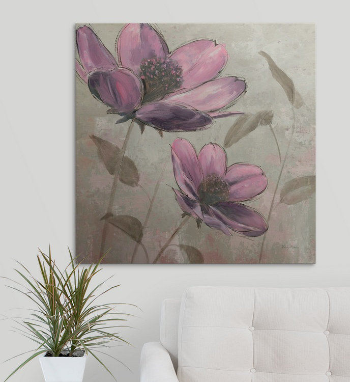 « ii » par emily adams, reproduction d’art Plum Floral, H 35 po x l 35 po x P 1,5 po, Toile