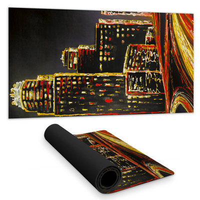 Lively city by night - 15.75"x31.50" Desk mat