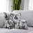 Mira Grey Authentic Rabbit Fur Luxury Throw Pillow with Insert-124199371-124199372