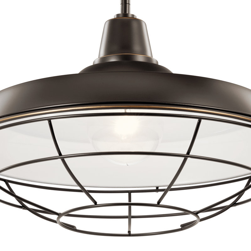 Luminaire suspendu d'extérieur Helmtrud / semi-encastré 1Lt, H 47 po x l 16,5 po x P 16,5 po, Bronze vieilli