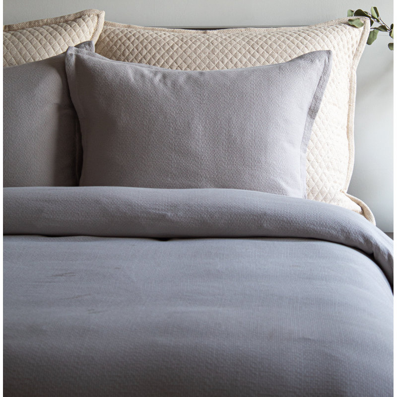 Neo Duvet Cover Set, King Duvet Cover + 2 King Shams, Light Gray