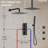 Thermostatic Dual Showerheads System, 12" High-Pressure Rainfall Shower Faucet with Handheld Spray and Body Jet-93931722