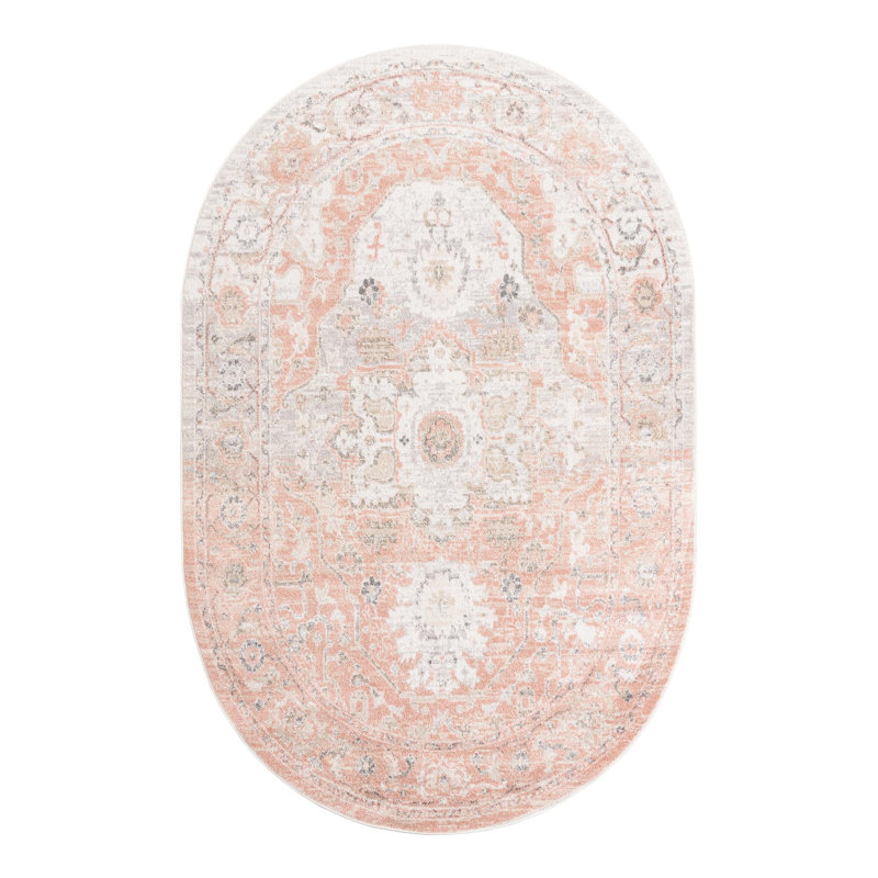 Tapis oriental rose Tallula, Ovale 6 pi 1 po x 9 pi