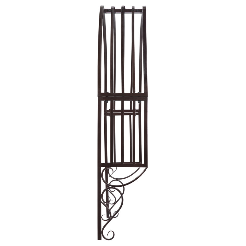 Chocolate Brown Metal Arched Garden Window Trellis