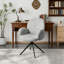 Grey Lamb Fleece Texture Armchair, Thick Cushion Accent chair, Modern Office Chair 