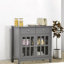 Armoire de cuisine avec 2 tiroirs et portes en verre Audel, armoire de salle à manger, crédence de bureau -887324593